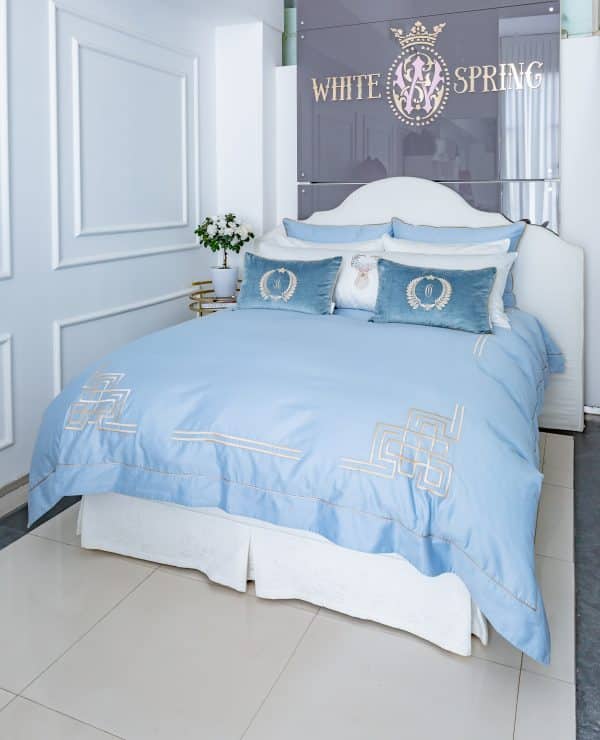Luxury Bed Linen Set "Blue Light"