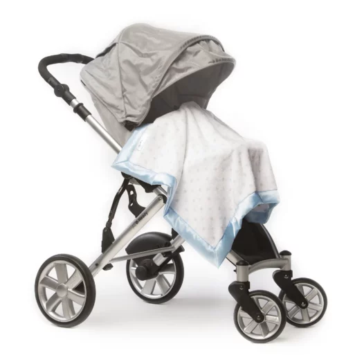 Stroller Blanket - Pastel & Sterling Dots, Pastel Blue - Image 2