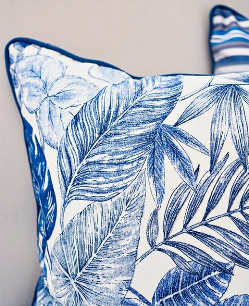 Blue Foliage Elegance Outdoor Cushion - Image 4