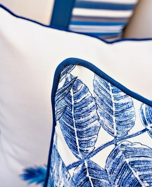 Blue Foliage Elegance Outdoor Cushion - Image 2