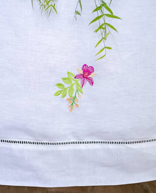 Tropical Opulence Hemstitch Linen Tablecloth 160*300 cm - Image 4