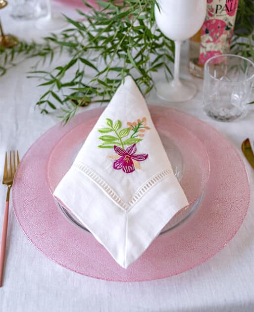 Tropical Breeze Hemstitch Linen Napkin
