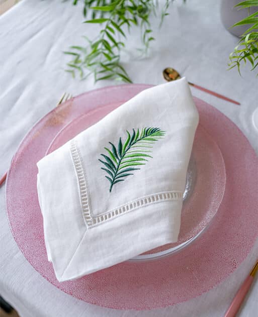 Verdant Elegance Double-Layered Linen Napkins - Image 2