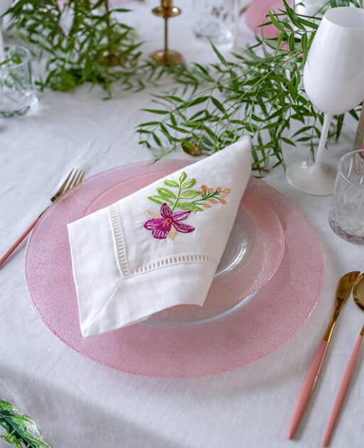 Tropical Breeze Hemstitch Linen Napkin - Image 2