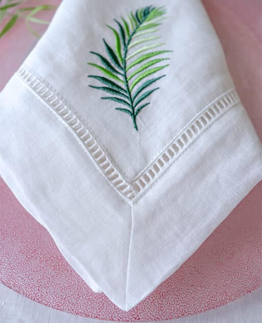 Verdant Elegance Double-Layered Linen Napkins - Image 3