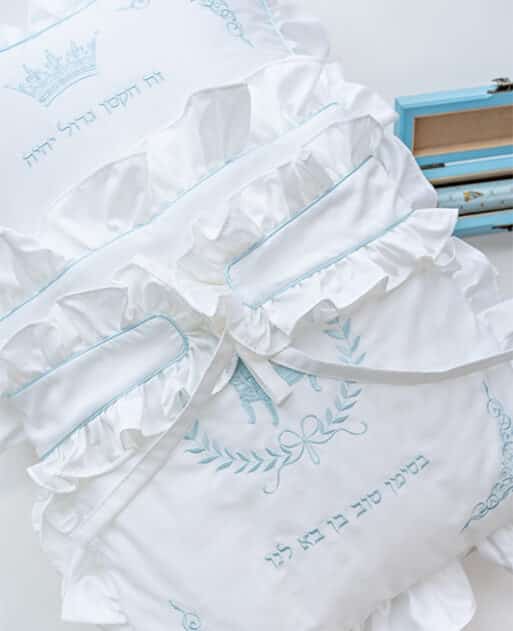 Luxury Brit Milah Pillow "Light Blue" - Image 2