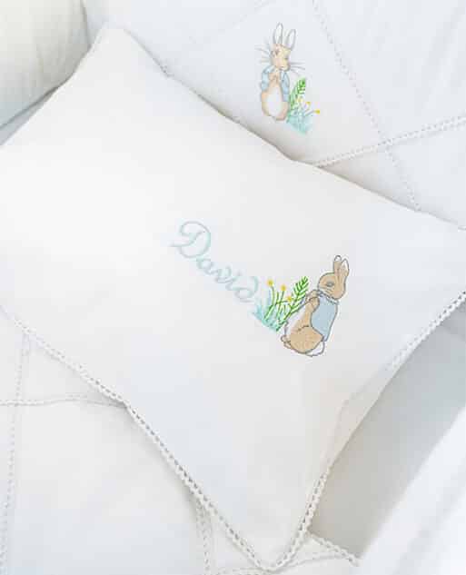 Personalized Peter Rabbit Baby Pillowcase / ציפית לכרית עם פיטר הארנב ושם - Image 5