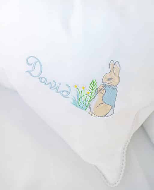 Personalized Peter Rabbit Baby Pillowcase / ציפית לכרית עם פיטר הארנב ושם - Image 2