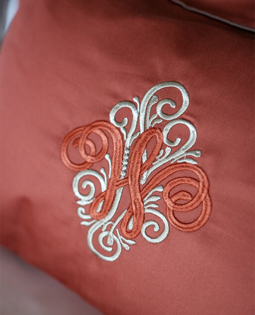 Royal Monogram Embroidered Pillow - Image 2